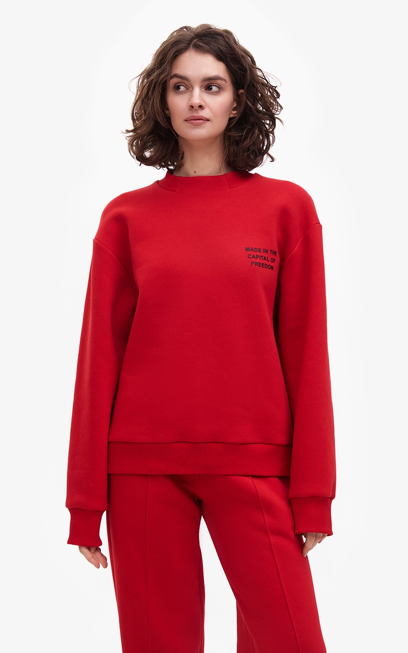 women's sweatshirt FREEDOM red