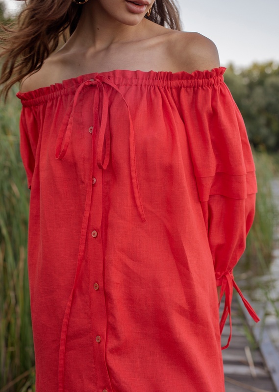 Dress LONG SUMMER red