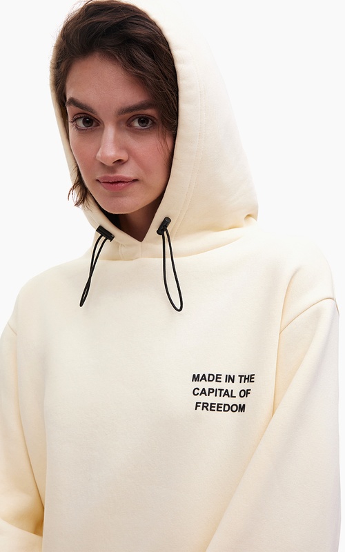 hoodie cropped FREEDOM milky
