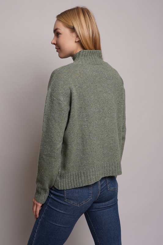 sweater зеленый меланж NADEZDINA knitwear  5