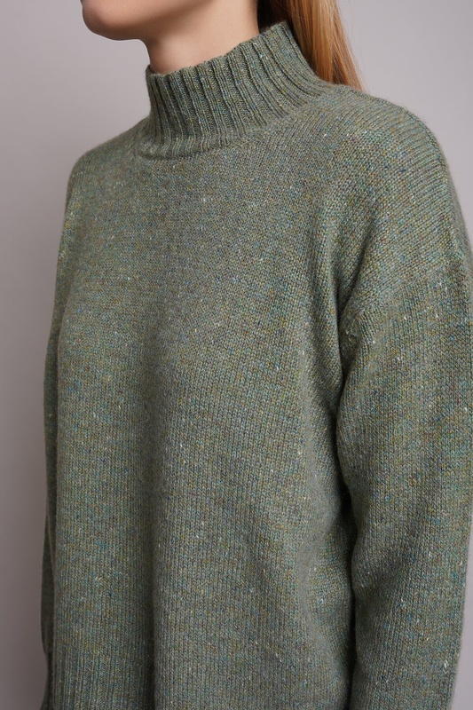 sweater зеленый меланж NADEZDINA knitwear  6
