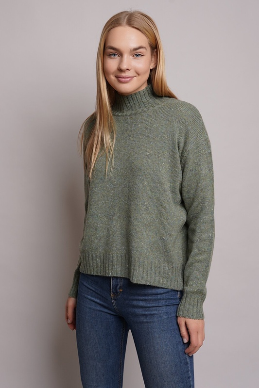 sweater зеленый меланж NADEZDINA knitwear  2