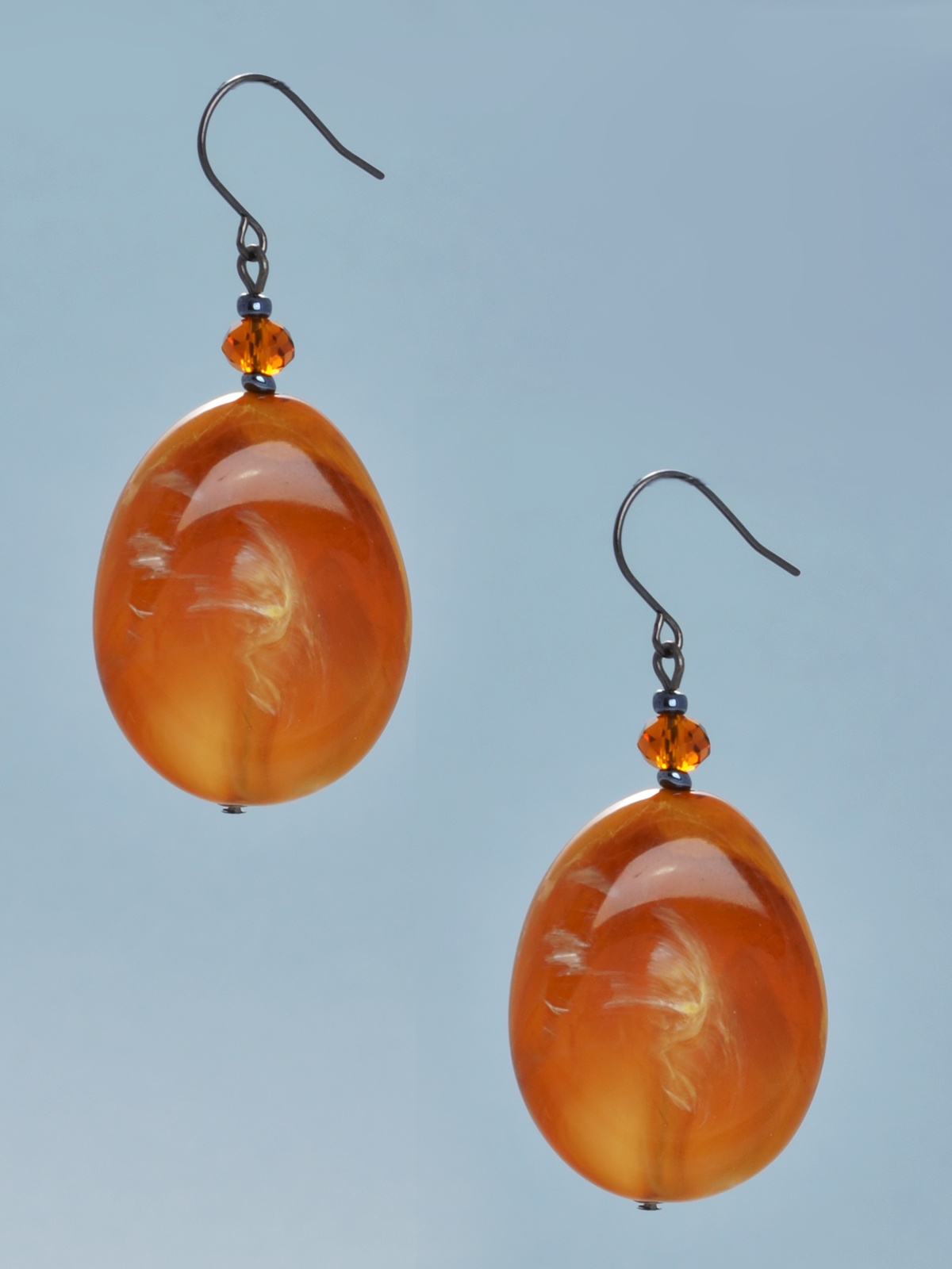 earrings Ellegi amber