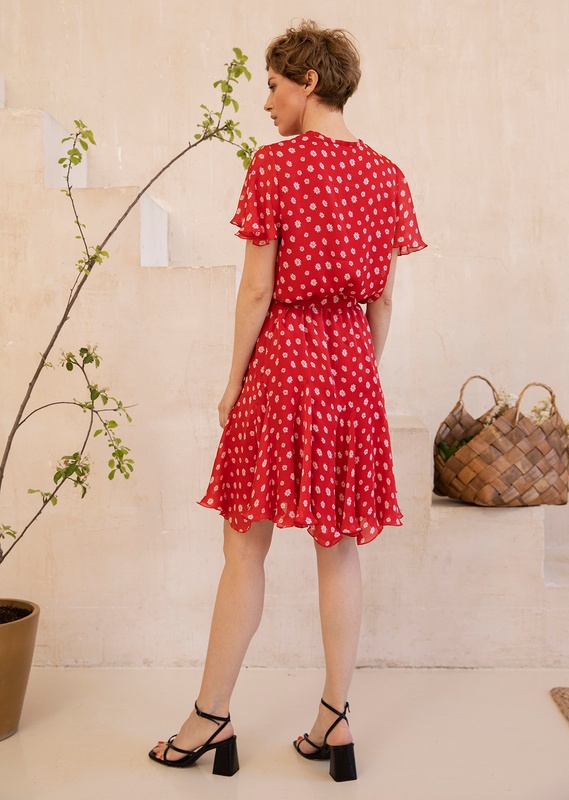 Платье FLORAL DRESS red